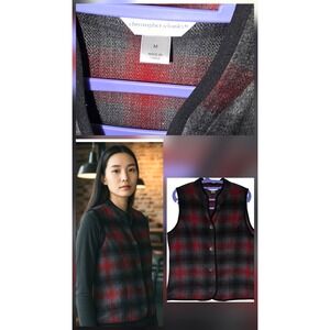 Christopher & Banks Winter Classic Wool Tartan Buffalo Plaid Vest Size M